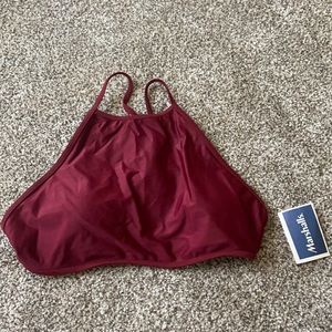 Burgundy halter criss cross back